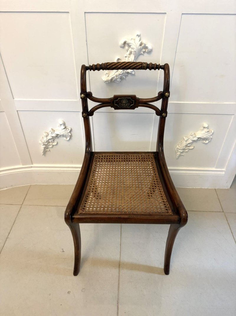 Antique Regency Mahogany Dining Chairs – Set of Six with Cane Seats, Five Singles & One Carver - Image 20